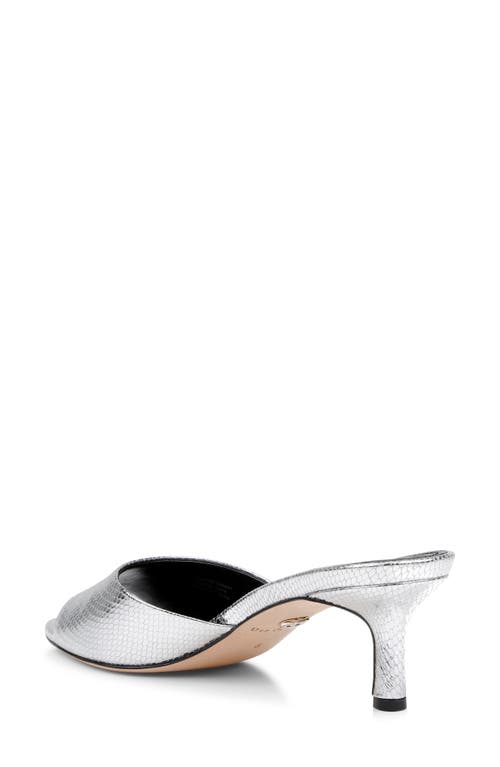 Shop Dee Ocleppo Bogota Pointed Toe Slide Sandal In Silver Leather