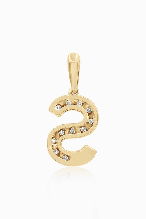 Oradina 14k Gold Luxe Letter Diamond Initial Pendant Charm In Yellow Gold - S