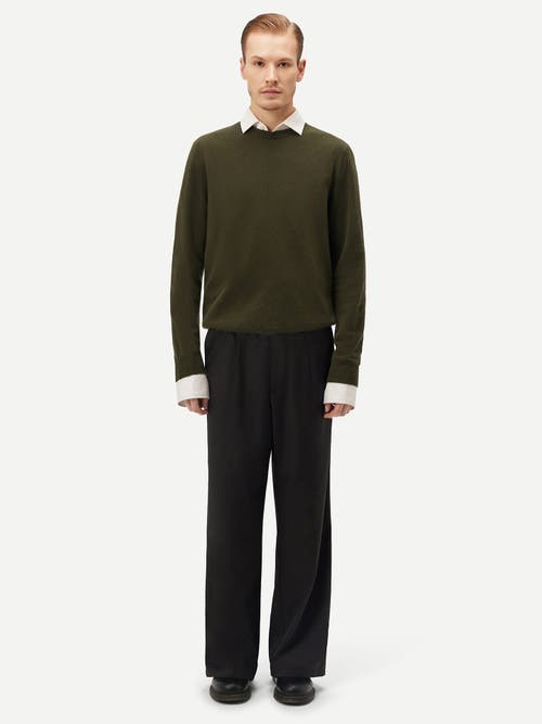 Shop Gobi Cashmere Crew Neck Sweater In Capulet Olive