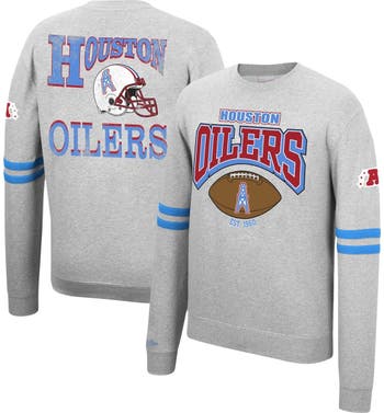 Houston Oilers Mitchell & Ness Slub Knit Long Sleeve T-Shirt