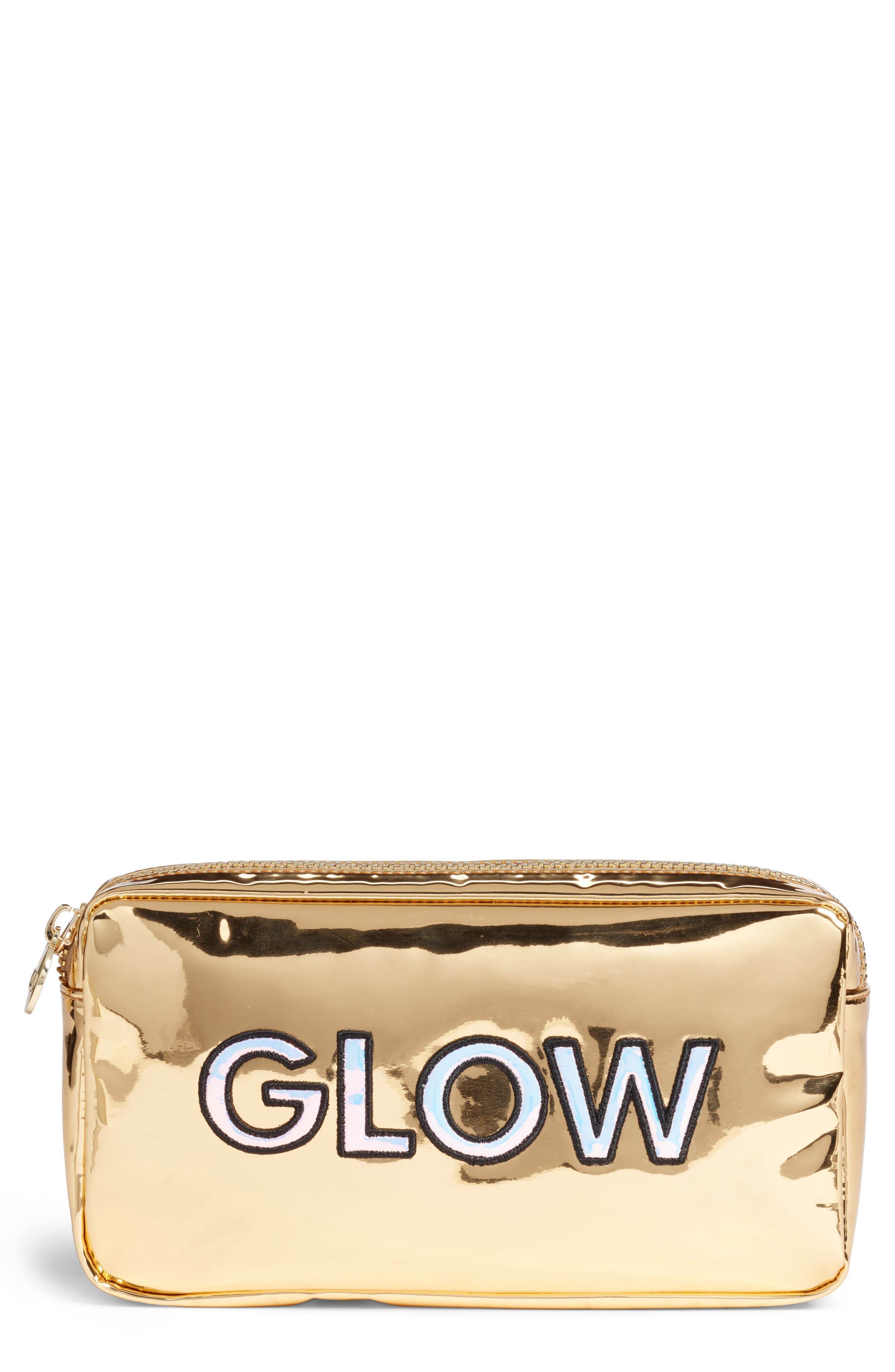 Stoney Clover Lane Glow Small Gold Patent Cosmetic Bag Nordstrom