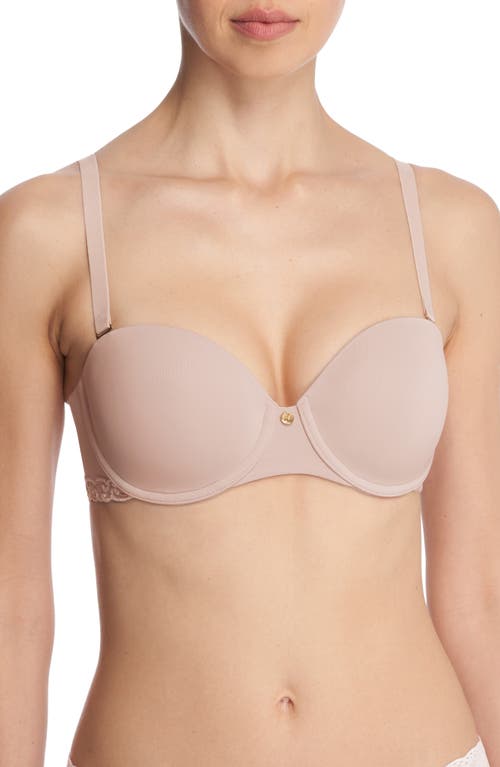 Shop Natori Pure Luxe Strapless Contour Underwire Bra In Rose/pink