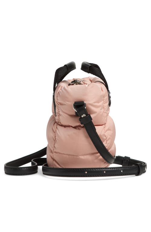 Shop Moncler Micro Caradoc Puffer Crossbody Tote In Pink