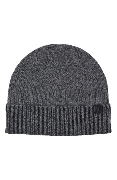 Boss Men's Ribbed Beanie Hat in Cashmere - Natural - Hats