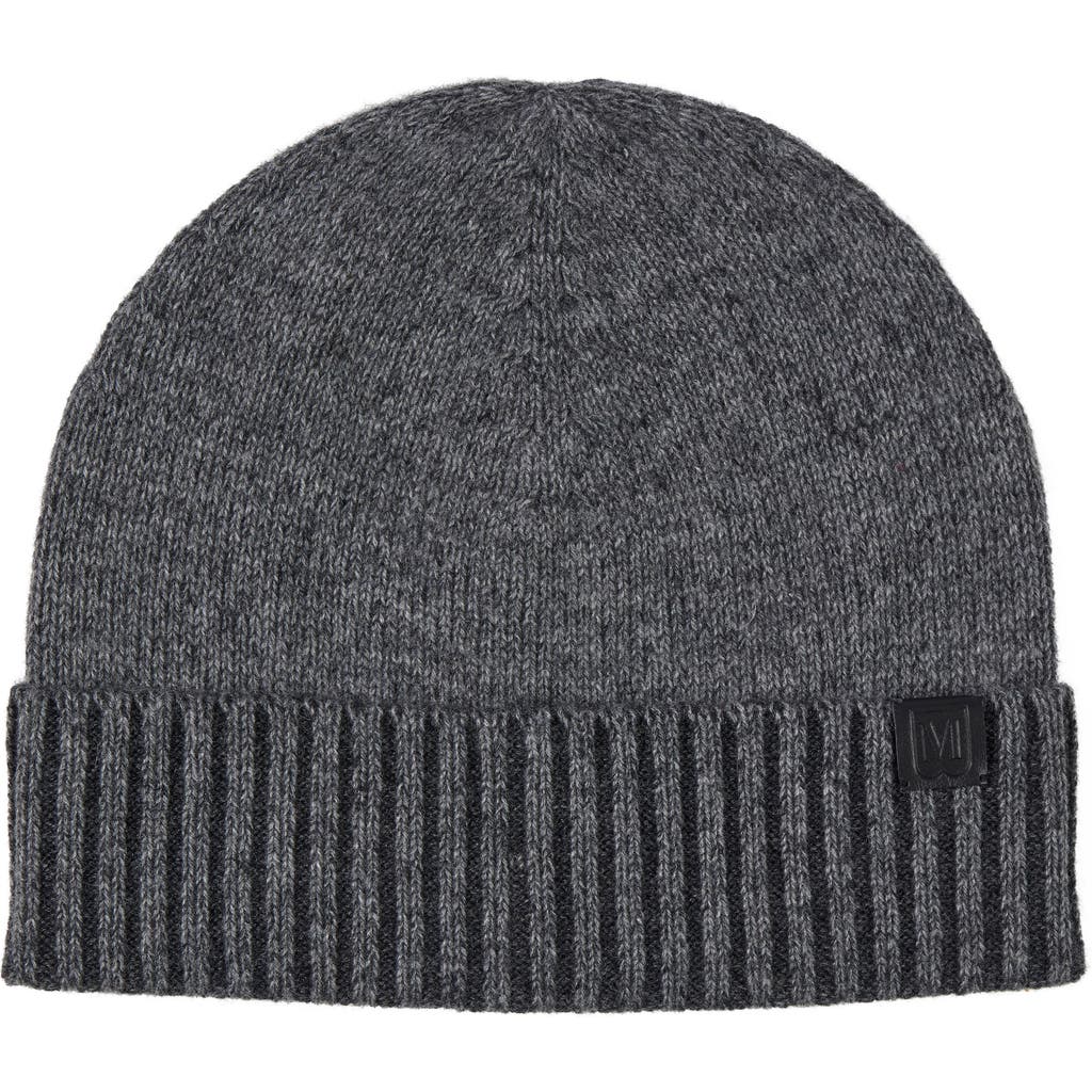 Bruno Magli Marled Ribbed Cuff Cashmere Beanie In Grey/multi