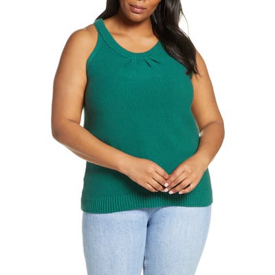 Plus Size Caslon Sweater Tank, Green