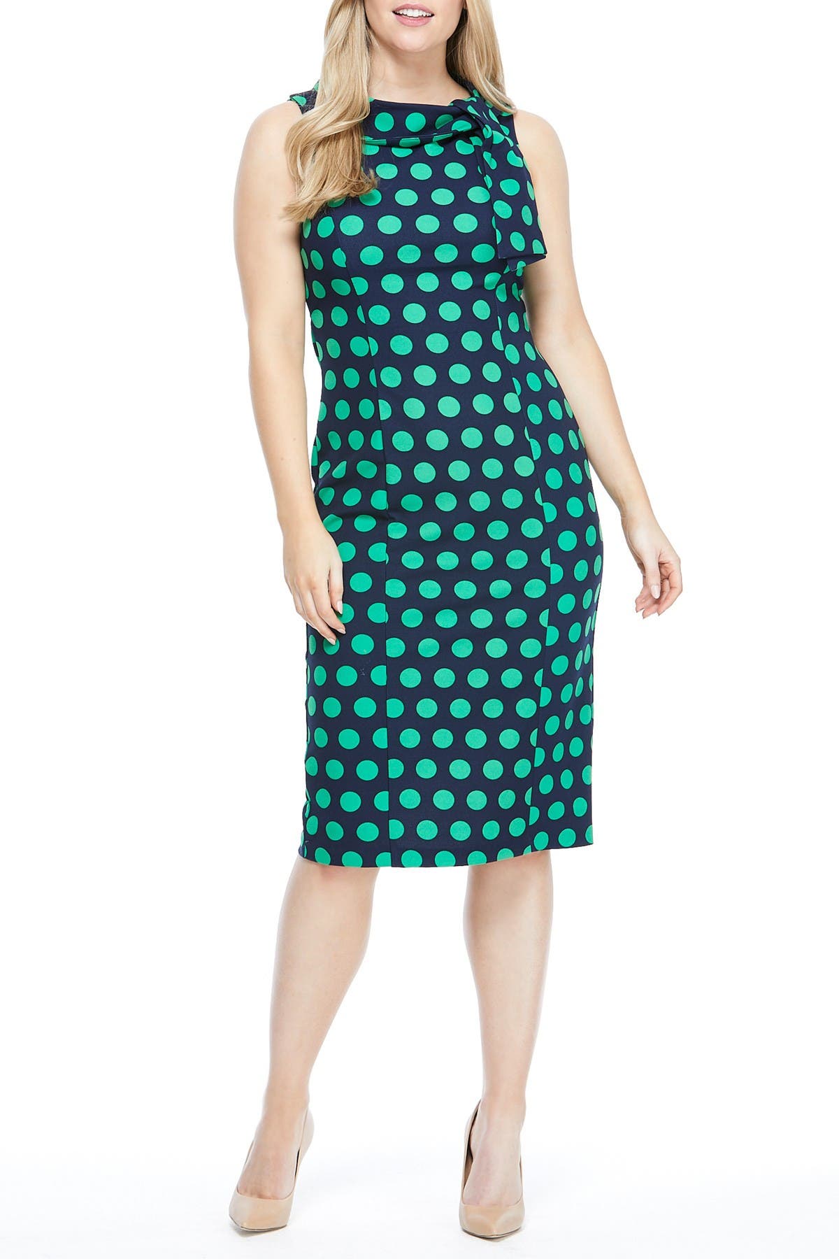 polka dot sheath dress