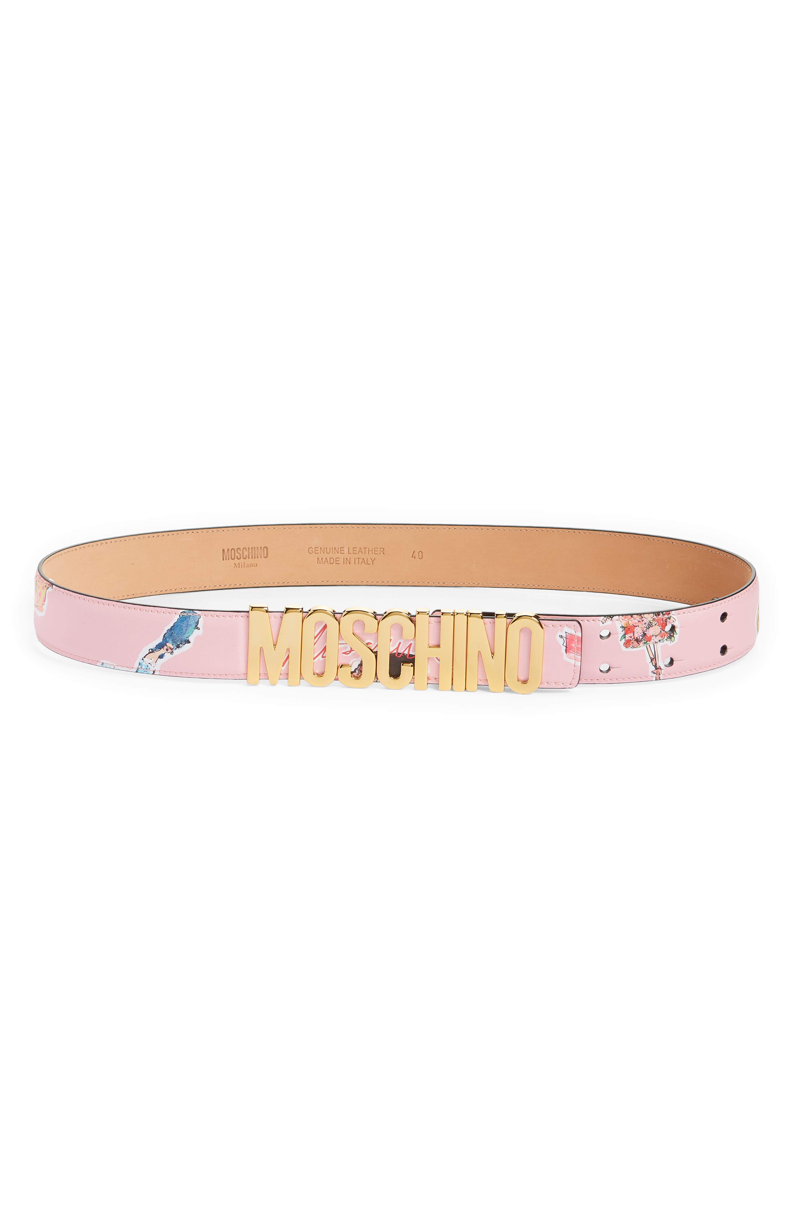 pink moschino belt