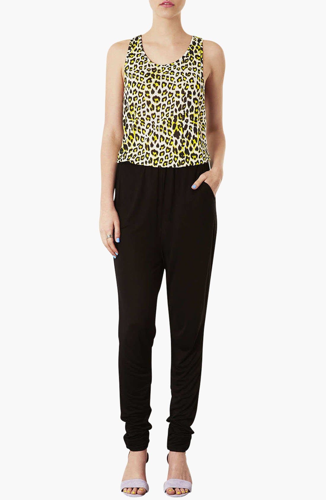 topshop leopard print jumpsuit