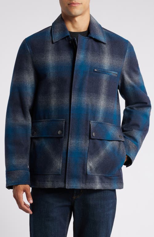 Shop Pendleton Eugene Plaid Jacket In Grey Blue Plaid