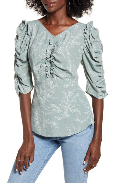 Click to view more detailed imagery on our partner's website English Factory Ruffled Top In Green