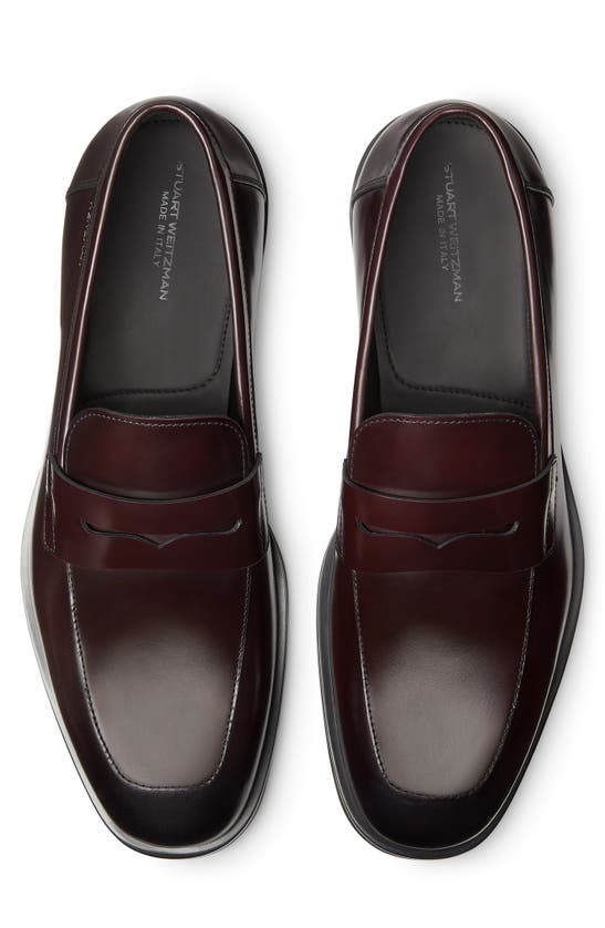 Shop Stuart Weitzman Club Classic Penny Loafer In Burgundy