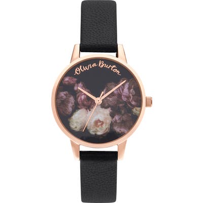 Olivia Burton Fine Art Leather Strap Watch, 30Mm