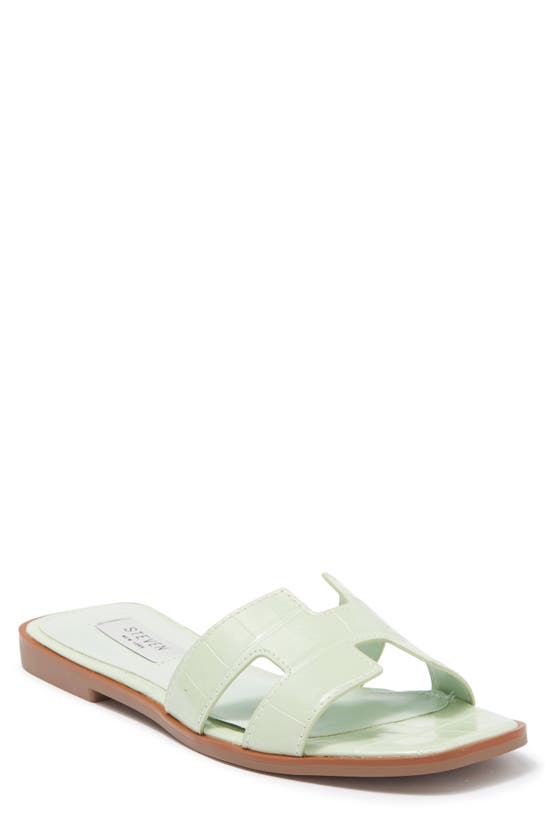 STEVEN NEW YORK HARLIEN CROC EMBOSSED SLIDE SANDAL