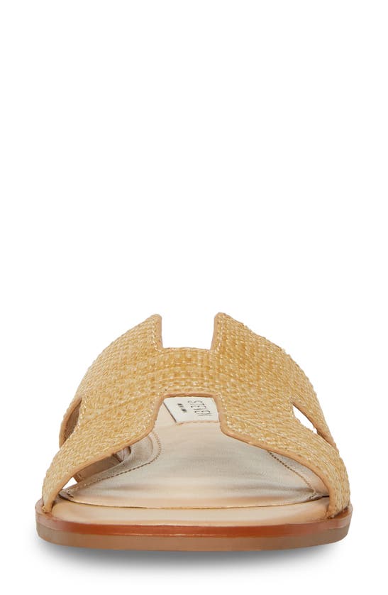 Steven New York Harlien Croc Embossed Slide Sandal In Orange Raffia