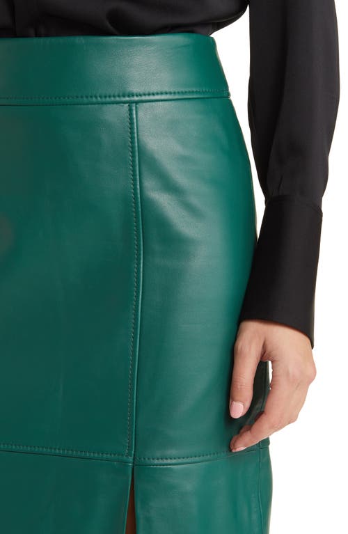 Hugo Boss Slim-fit Pencil Skirt In Grained Leather In Neplica