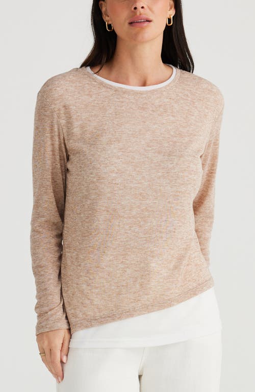 Shop Brave + True Brave+true Mandy Long Sleeve Ringer T-shirt In Natural