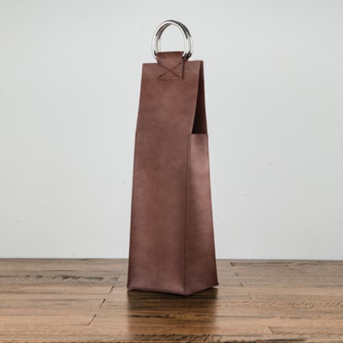 Viski Brown Single-bottle Wine Tote In Brown