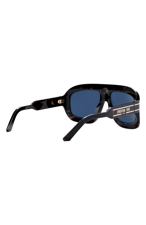 Shop Dior 'signature M1u 58mm Rectangular Sunglasses In Dark Havana/blue