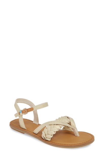 Click to view more detailed imagery on our partner's website Toms Lexie Sandal In Natural Shimmer Canvas