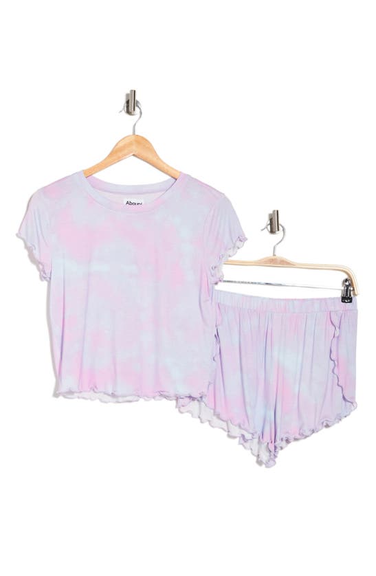 Shop Abound Dreamy Short Pajamas In Purple Pastel Cloud Dye