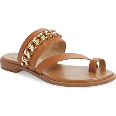 Michael Michael Kors Bergen Curb Chain Slide Sandal, Brown