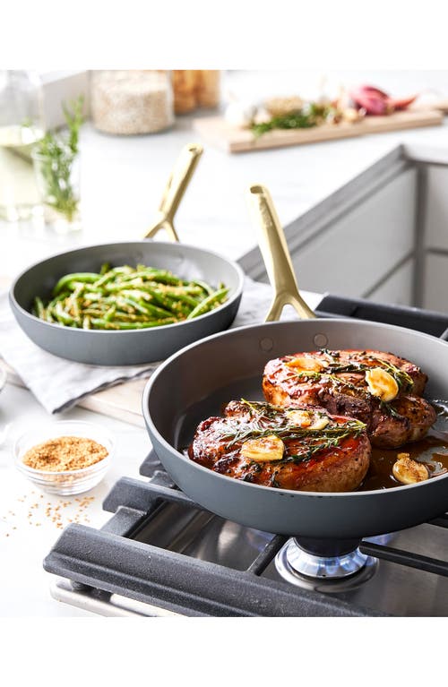 Greenpan Gp5 Infinite8 11-piece Anodized Aluminum Ceramic Nonstick Cookware Set With Champagne Handl In Slate
