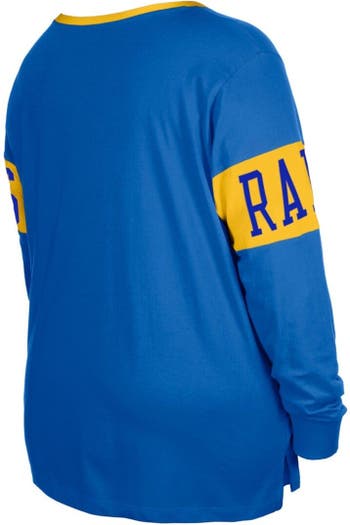 Women's Los Angeles Rams Nike Royal Fashion 3/4-Sleeve Raglan T
