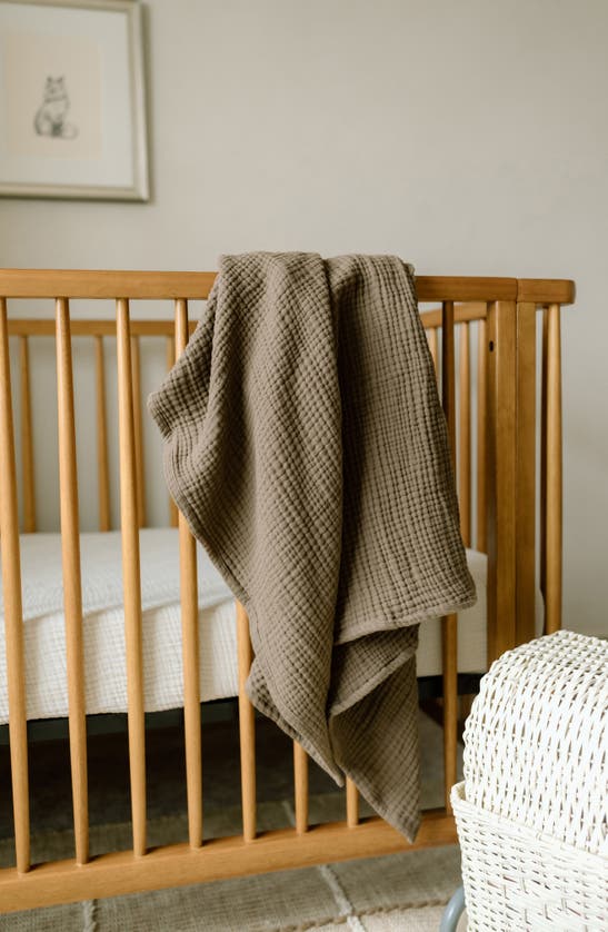 Shop Oilo 2-pack Organic Cotton Muslin Swaddle Blankets In Bark/ Seamoss