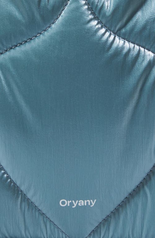 Oryany Half Moroccan Quilted Convertible Top Handle Bag In Blue Silver