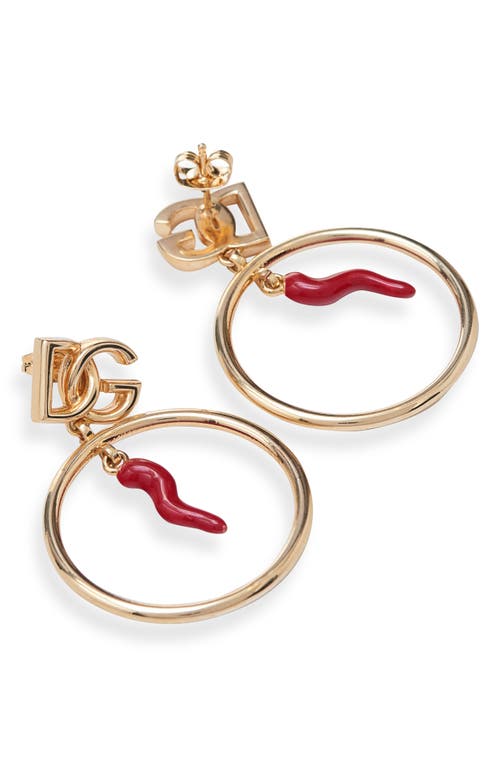 Shop Dolce & Gabbana Dolce&gabbana Dg Cornetto Drop Earrings In Oro