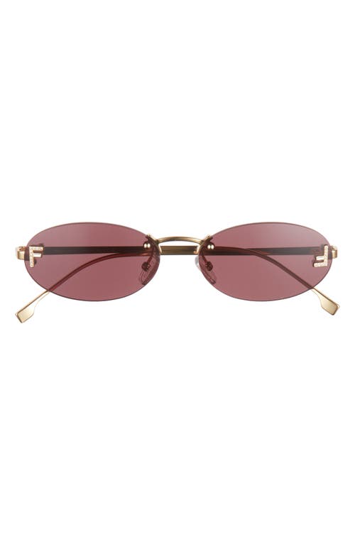 Shop Fendi ' First 54mm Oval Sunglasses In Shiny Endura Gold/violet