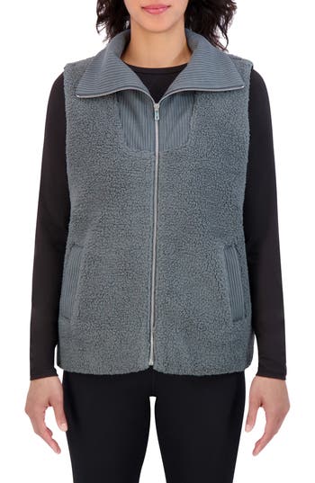 Sage Collective Sage Collective Mixed Fleece Vest In Urban Chic