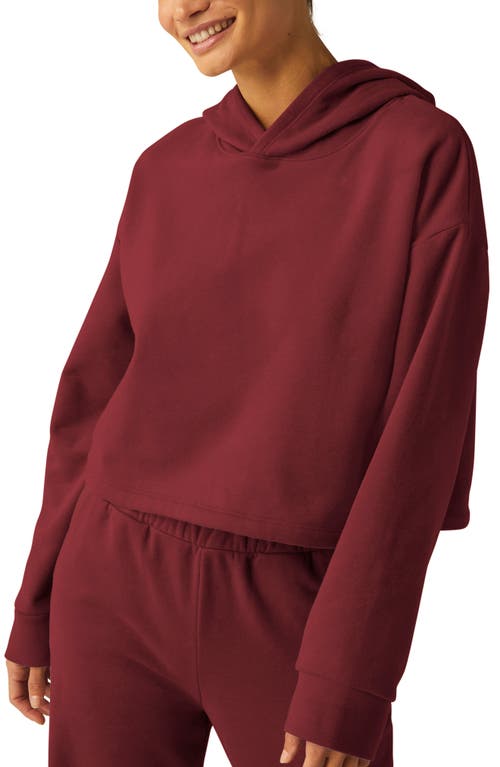 Shop Beyond Yoga Happiness Crop Hoodie In California Merlot