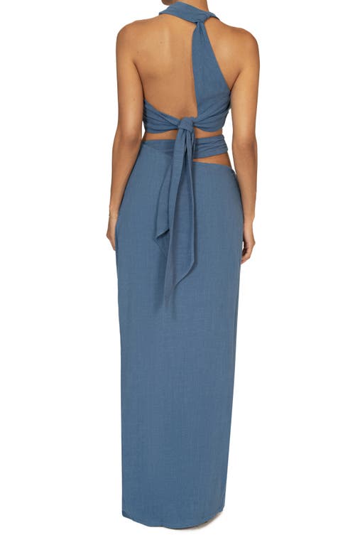 Shop Jluxlabel New Age Crop Top & Maxi Skirt Set In Blue