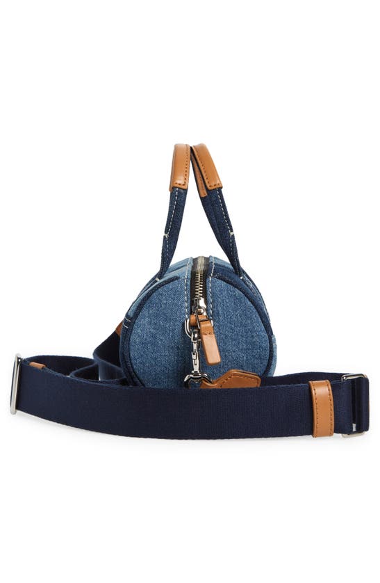 Shop Marc Jacobs The Mini Denim Duffle Bag In Blue Denim