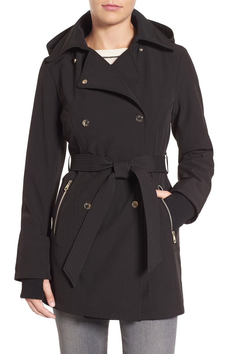 Jessica Simpson Double Breasted Soft Shell Trench Coat | Nordstrom