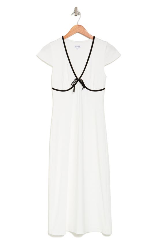 Shop Area Stars Hayley Contrast Trim Midi Dress In White