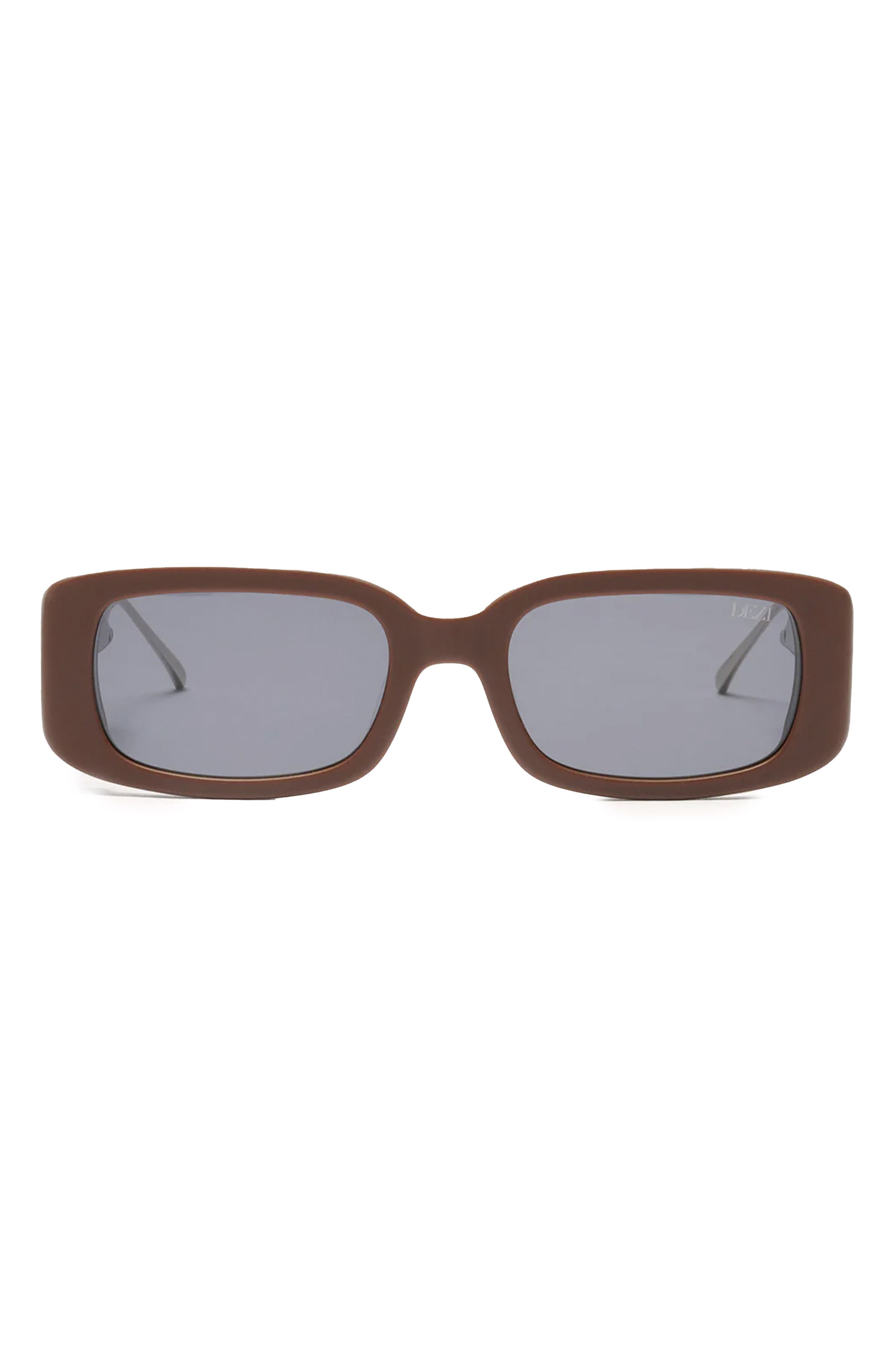 Dezi Drippy 53mm Square Sunglasses In Matte Chocolate/silver  display picture 1