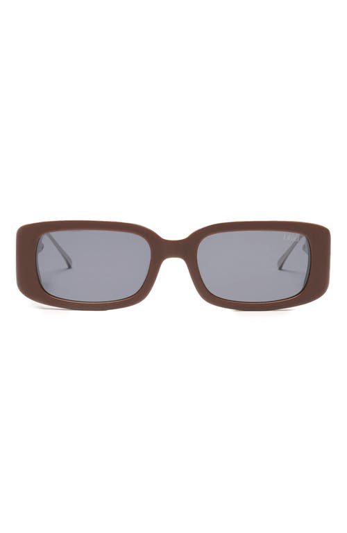 Drippy 53mm Square Sunglasses in Matte Chocolate/Silver