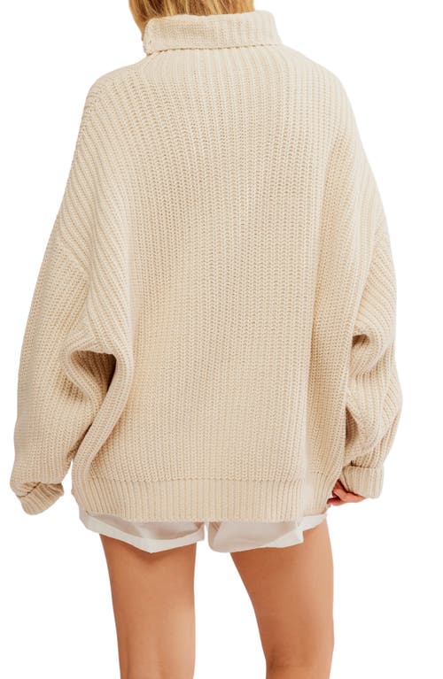 Shop Free People Swim Too Deep Turtleneck Sweater In Tea