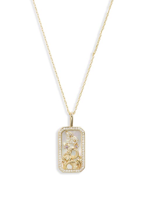 Melinda Maria Zodiac Pendant Necklace in Gold-Capricorn