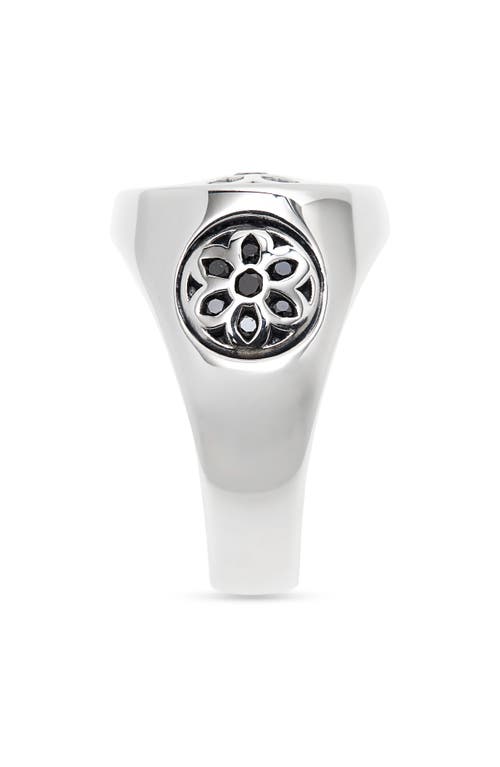 Shop Good Art Hlywd Small Black Diamond Club Ring In Silver