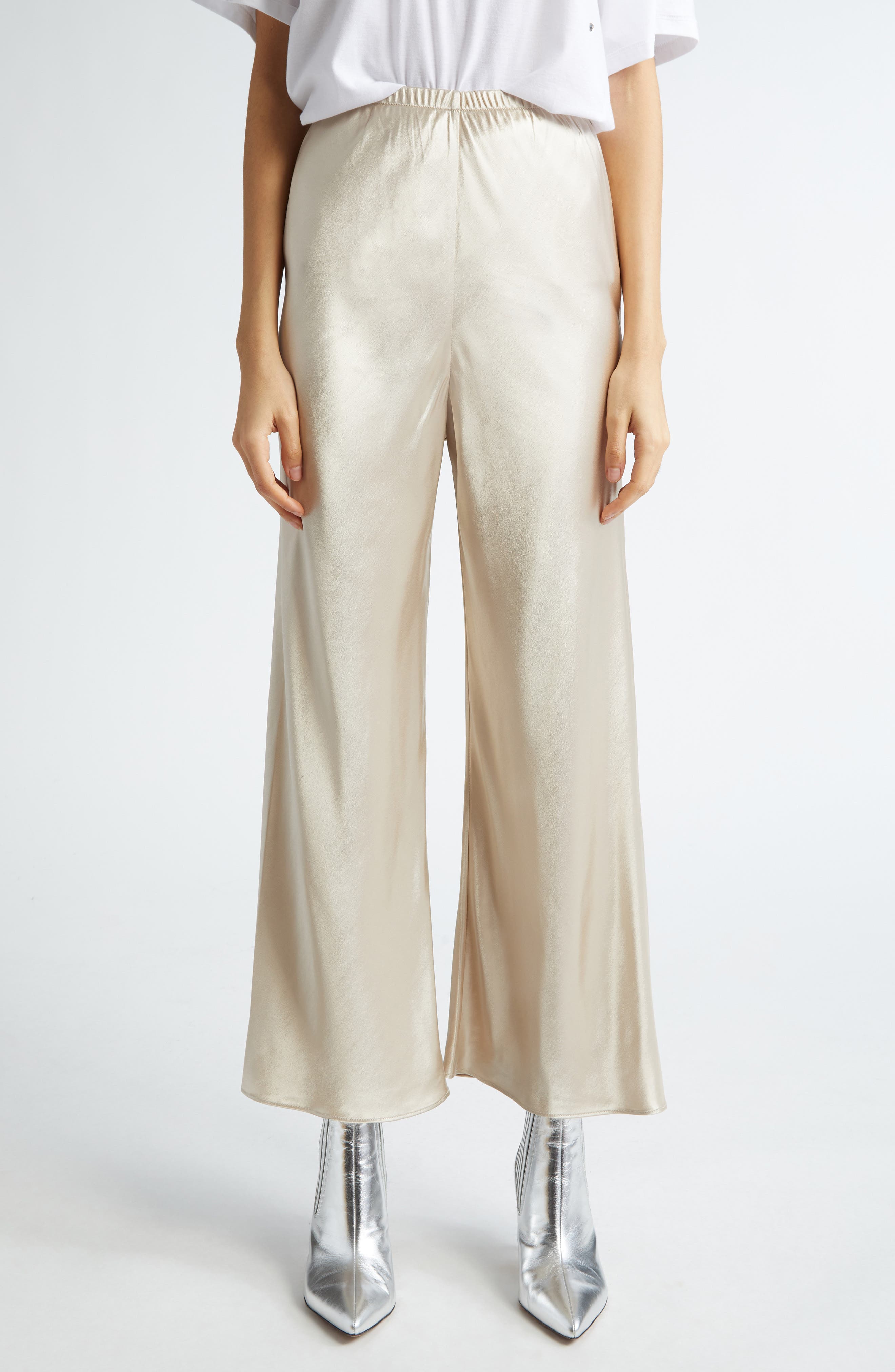 Rochas satin cropped trousers - Green