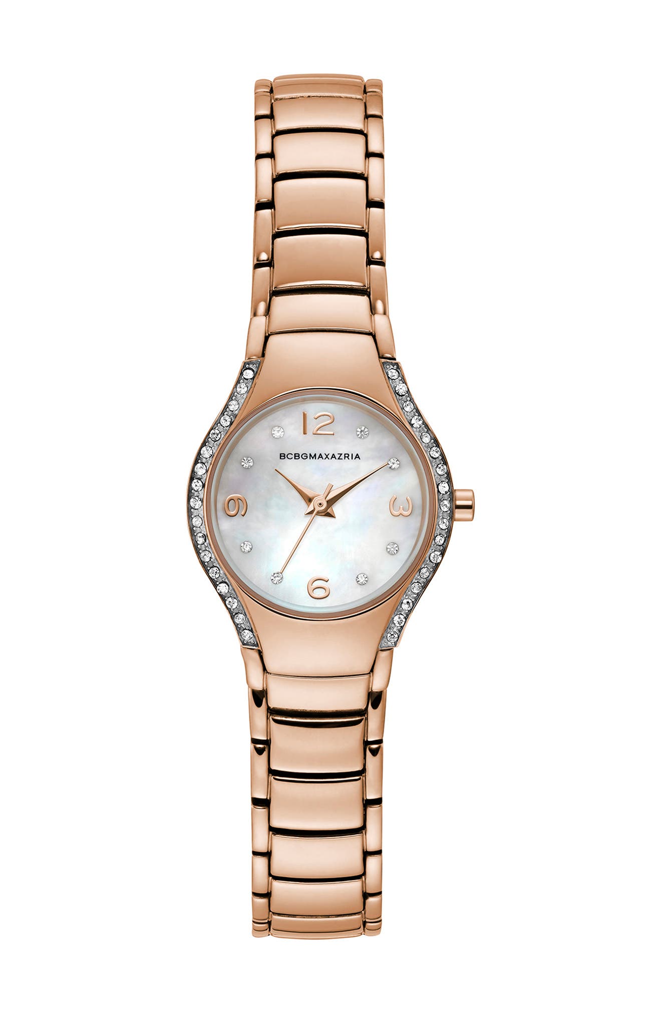 Bcbg Crystal Embellished Bracelet Watch, 24mm In Rose Gold