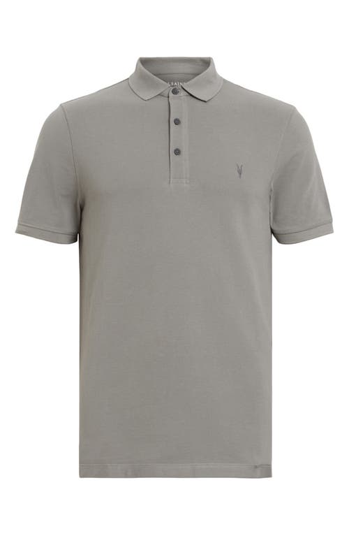 Shop Allsaints Reform Cotton Piqué Polo In Radio Grey