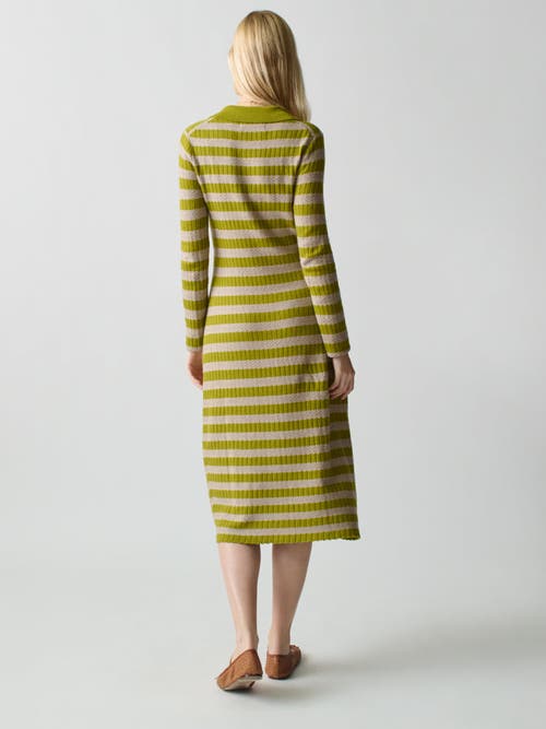 LINGUA FRANCA LINGUA FRANCA MORRISSEY TEXTURED STRIPE BUTTON-THRU DRESS 