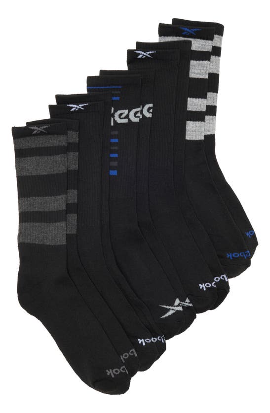 Shop Reebok Assorted 5-pack Crew Socks In Black