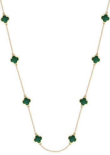 GABI RIELLE 14K Gold Plated Sterling Silver Clover Station Necklace ...