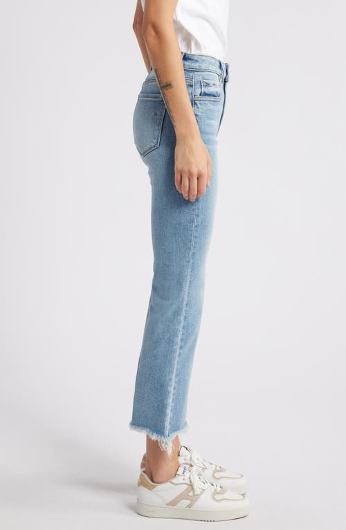 Shop Hidden Jeans High Waist Raw Hem Crop Flare Jeans In Light Wash